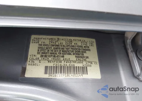 2011 Nissan Versa 1.8S from USA, damaged, VIN 3N1BC1CP1BL421149